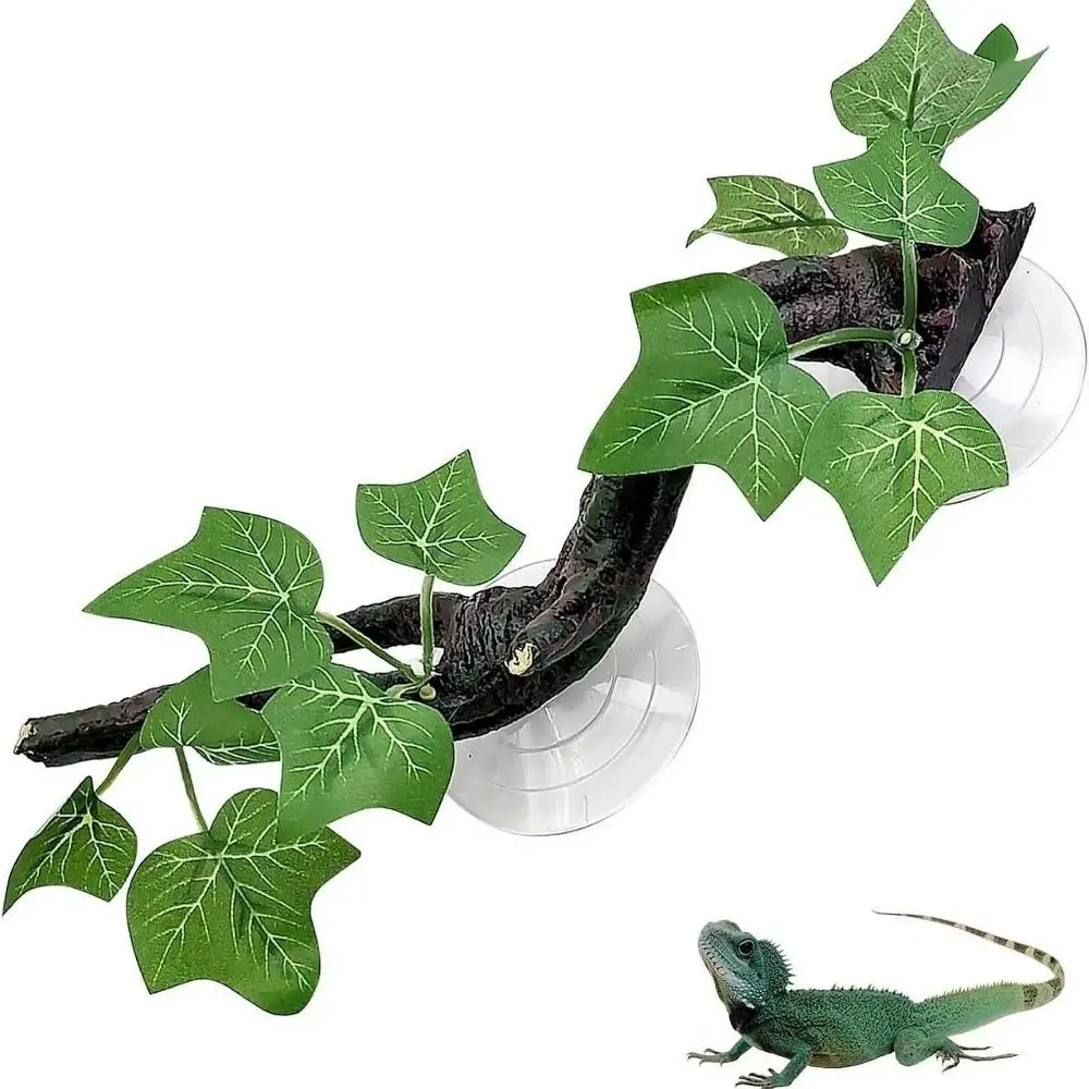 Durable Suction Cup Gecko Plant Ornament Resin Simulation Terrarium Plant Decoration High Temperature Resistance Easy Installation Habitat Reptiles Plants Aquarium