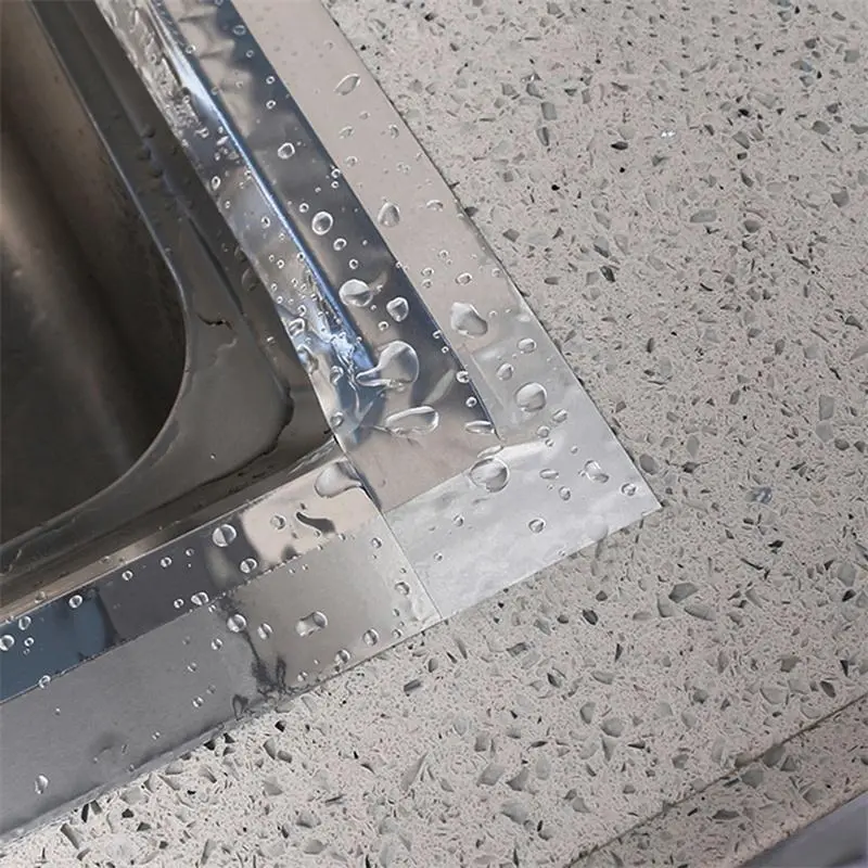 băng nhôm keo dán viền bồn rửa chén nhà bếp chống nấm mốc chống thấm chống bám bẩn làm đẹp dán viên bếp 4