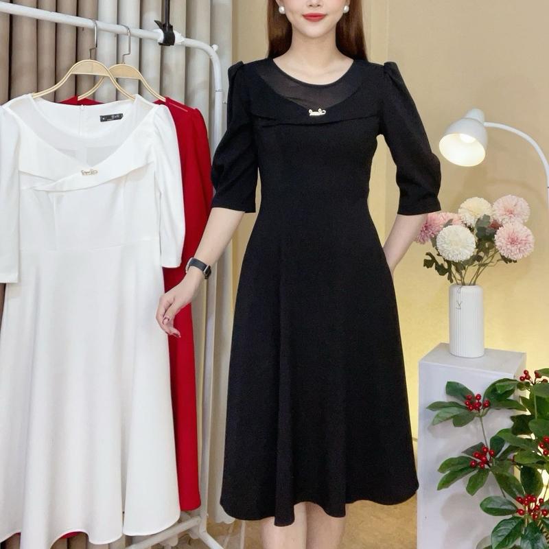 Đầm phối lưới tri ân - mặc đi làm đi dạo phối - lyn store Váy Women Dress 0