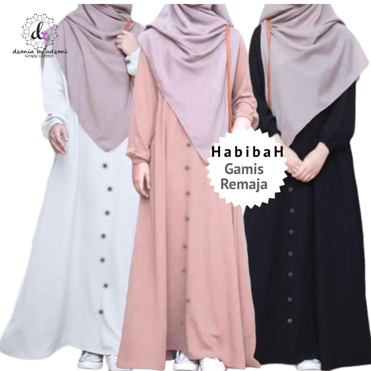 Gamis Remaja Habiba Gamis Katun Remaja Katun Polos Hitam Putih Katun Cokelat Navy • simpel 0