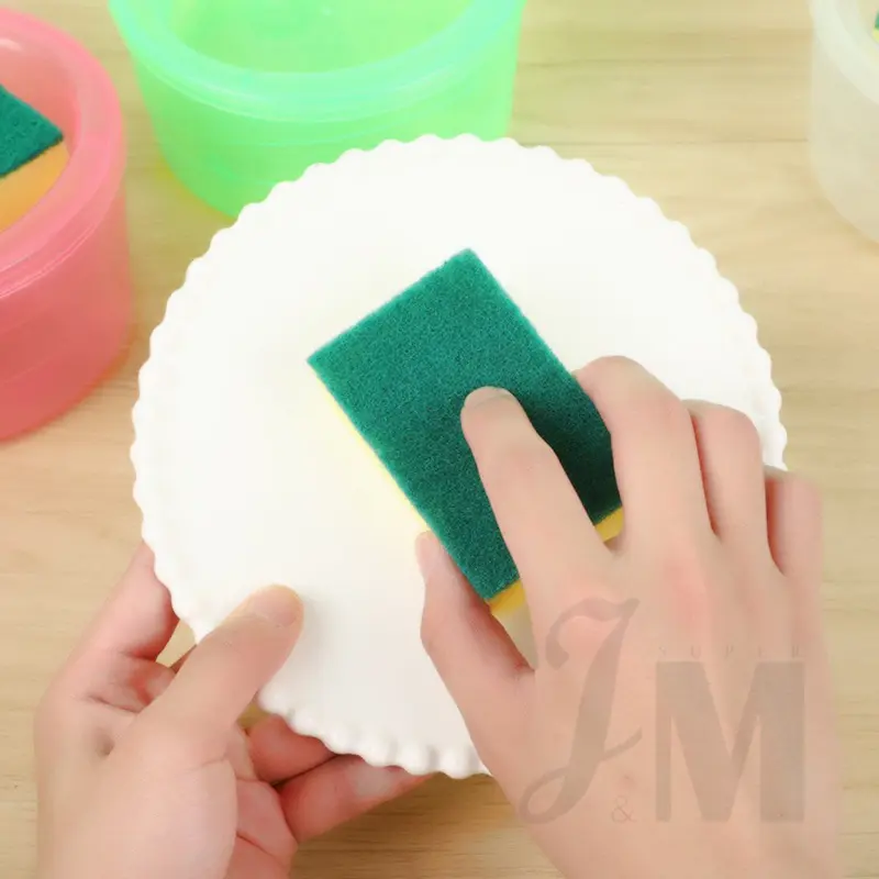 Dispenser Sabun Cuci Piring /Tempat Sabun Cuci Piring /Tempat Sabun Cair Cuci Piring Bentuk Bulat Soap Pump Dispenser 2in1 +Sponge Wadah sabun /Dispenser Sabun Cuci Piring Mangkok 8