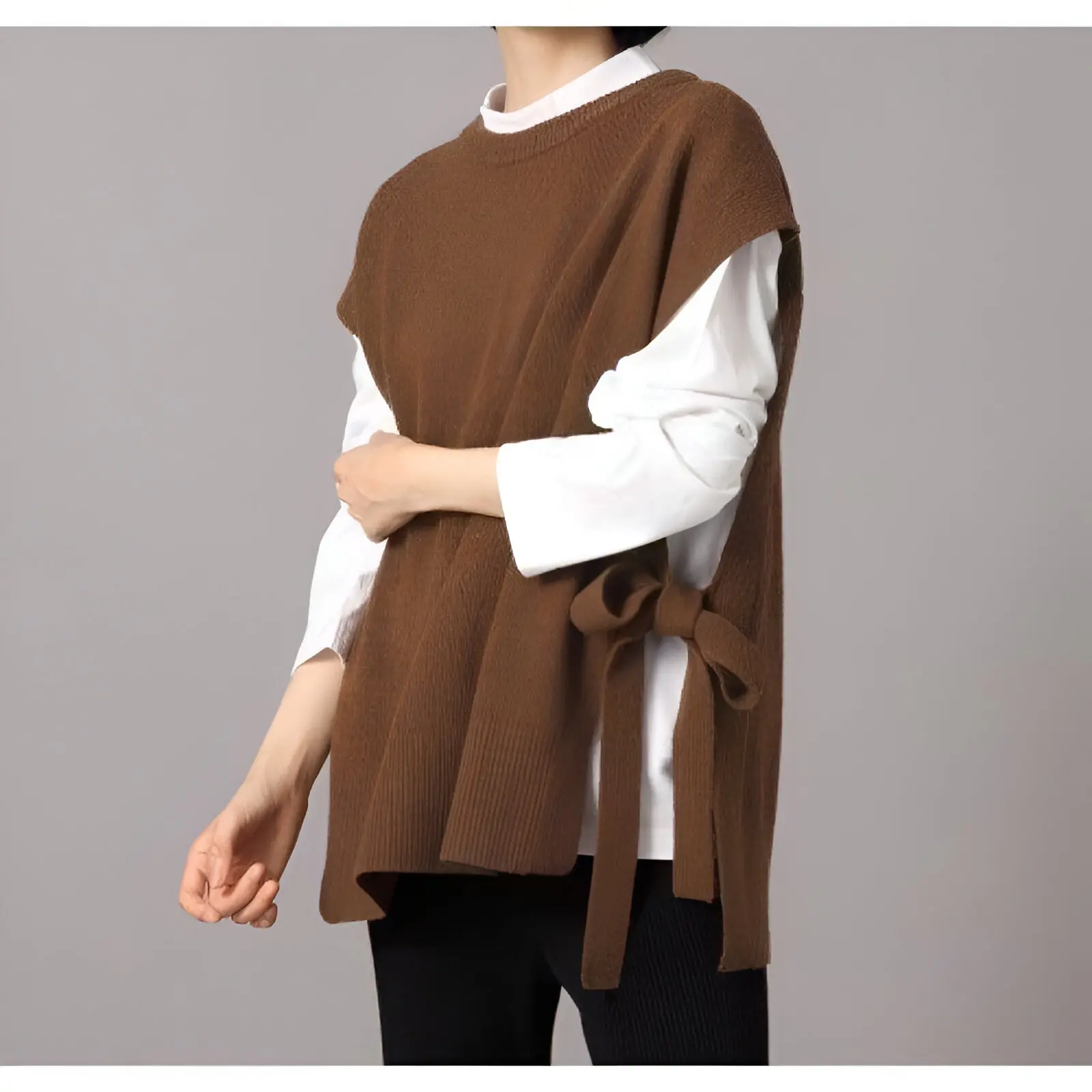 SOYA ROMPI STRAP VEST TALI KNITWEAR RAJUT TANPA LENGAN ROMPI RAJUT XXL Wanita Outer