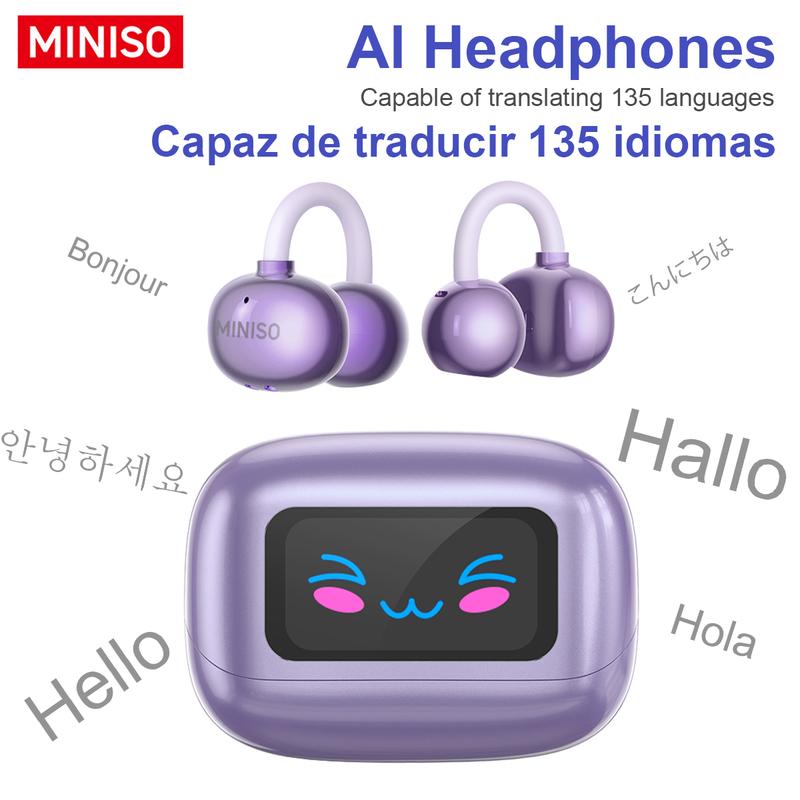 MINISO MS199 Translation Clip On Ear Headphones Full Color Touch ...