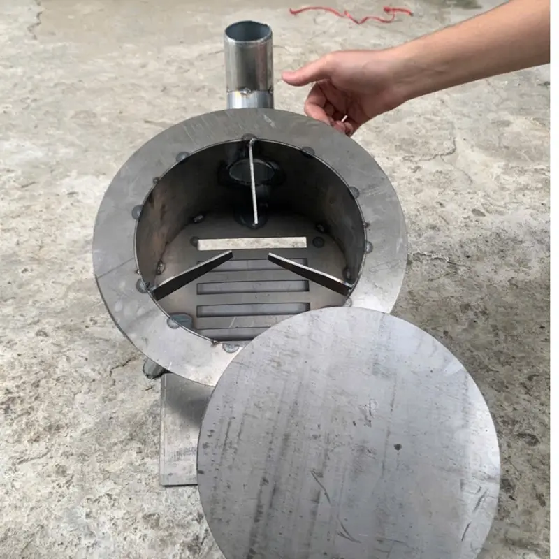 Bếp Tròn Chống Đen Nồi C35 Đủ Phụ Kiện và Bếp Tròn C30 Nấu Trực Tiếp Có Giá Đỡ Củi
