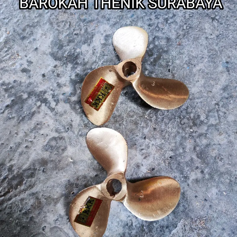 Barokah Thenik Surabaya Baling Kuningan D3X3 as¾ as19mm untuk Perahu Nelayan 5pk 5.5pk 6pk 6.5pk Daun 3 No 3 1