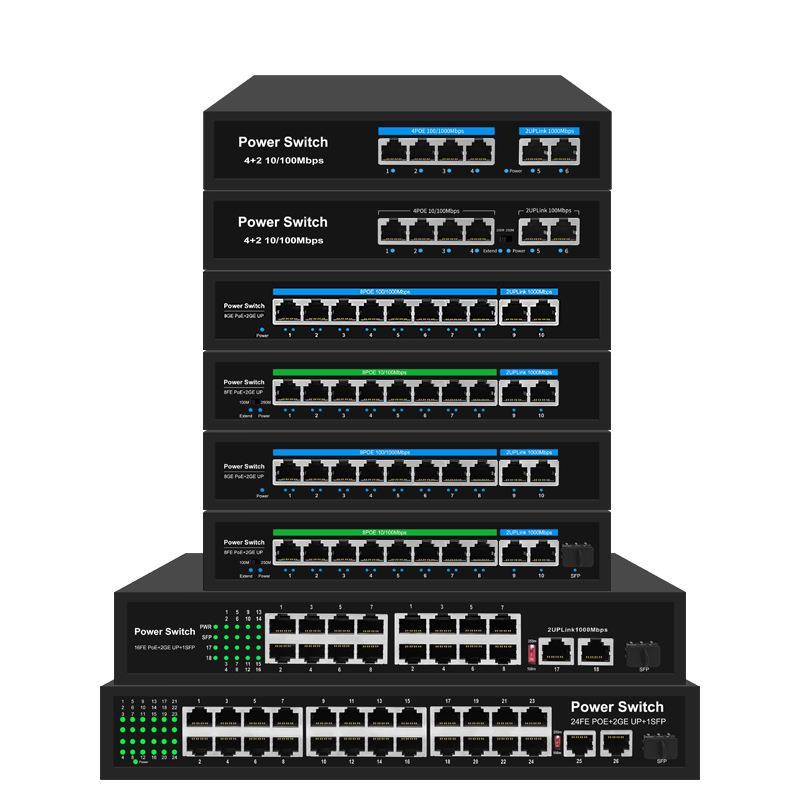 Standard POE Switch Gigabit/100M 24 Ports 16 8 6 4 Network Monitoring Using Poe 4