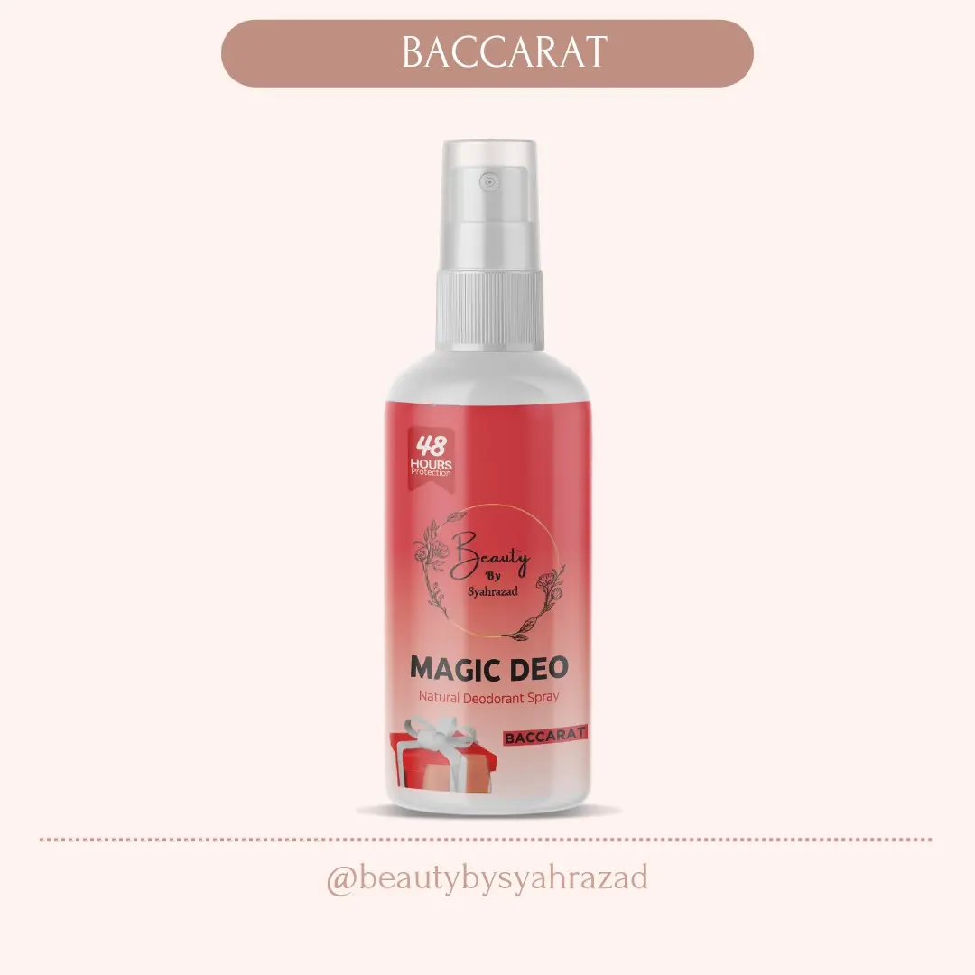 Baccarat deodorant spray 100 ml deodorant tawas alami | Magic deo spray by Syahrazad