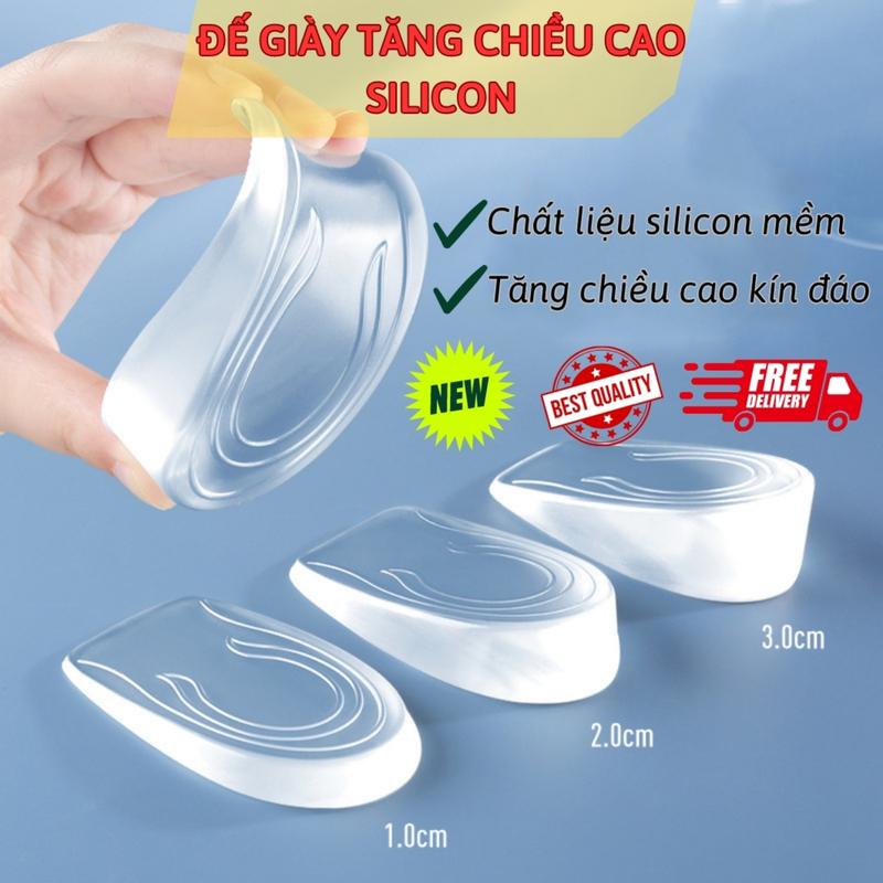  Miếng độn gót giày tăng chiều cao silicon cao cấp. Lót đệm đế giày tăng chiều cao silicon nam nữ tăng 1-3 cm êm chân Miếng Lót Giày Cao Su 