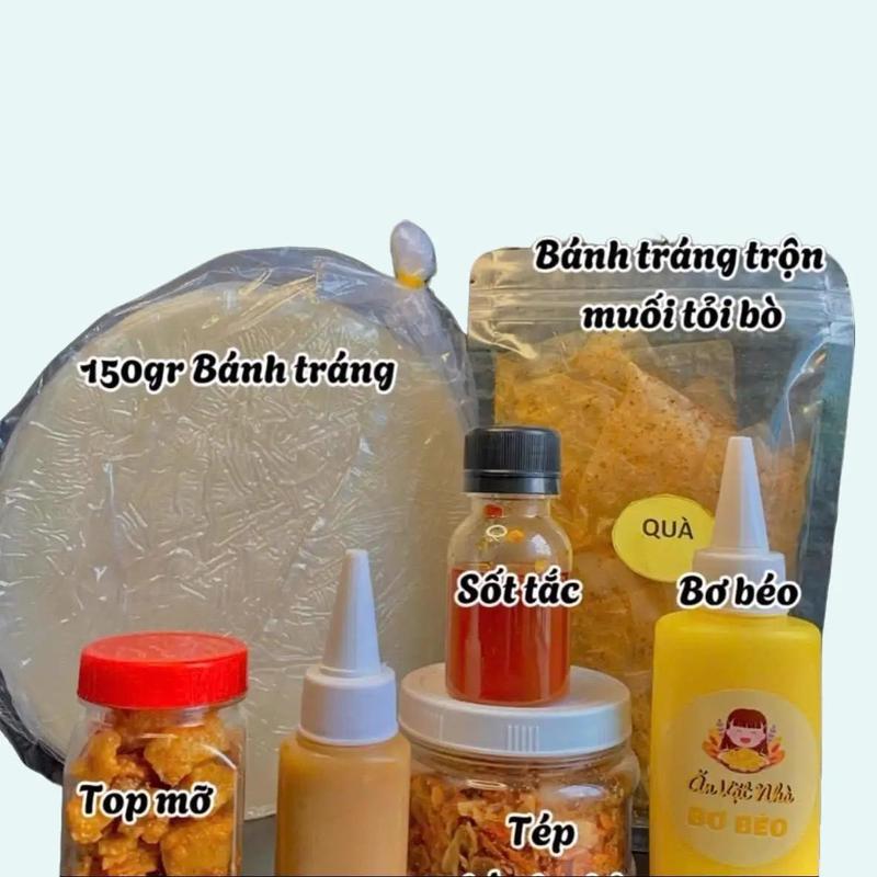 [ CB mini tròn vị ] COMBO Bánh tráng phơi sương, muối tép và bơ + muối béo Ăn Vặt