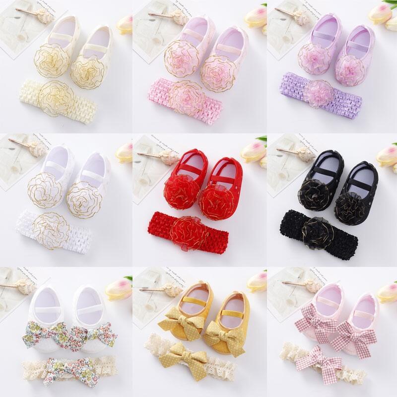 Product Introduction of 0-12 Month  Hairbands Newborn Baptism Girl Lace Toddler Prewalker Footwear Cute Baby Soft Shoes 0