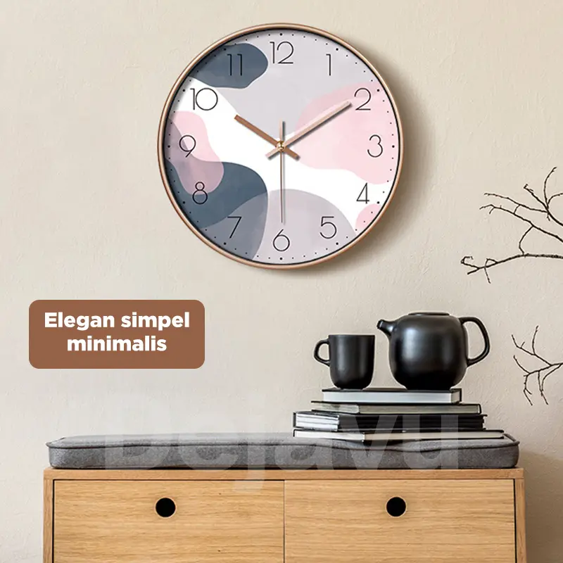 Dejavu Jam Dinding Aesthetic Modern Tahan Lama Bulat Digital Quartz Minimalis Elegant Tahan lama Awet HJD103 Round Digital 6