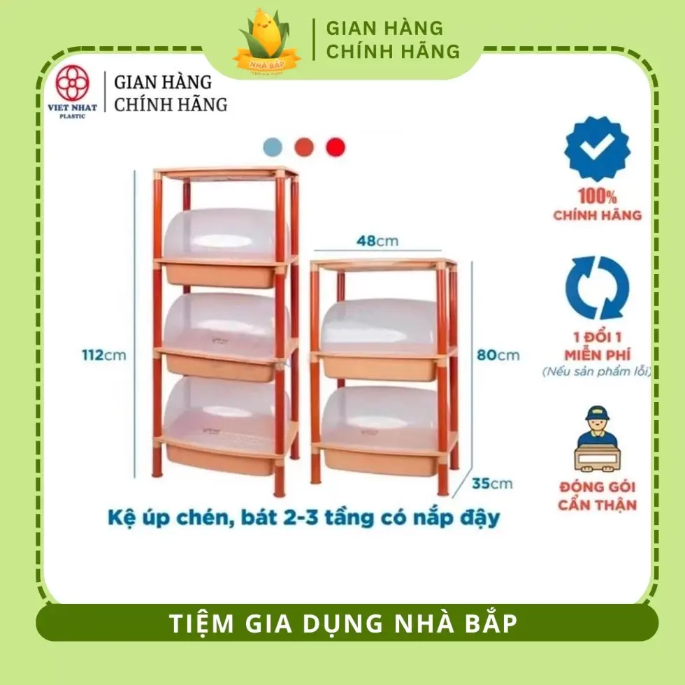 Kệ úp chén, kệ bát đũa nhiều tầng có nắp đậy nhựa việt Nhật