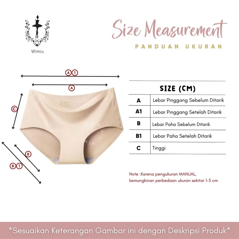 WIMIU Celana Dalam Wanita CD Wanita Panty Wanita Underwear Wanita 300801 1PCS 5