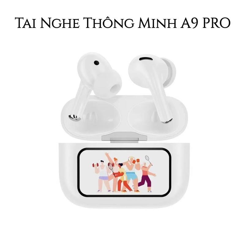 Tai Nghe Thông Minh A9 PRO ANC/ENC [3 Quà tặng miễn phí] 1 Dây buộc+1 Bao tay chơi game+1 Nhãn dán hoạt hình, Màn Hình LCD Cảm Ứng Màu, Bass Siêu Căng, Bluetooth 5.4, Hình Nền Tùy Chỉnh, Hiển Thị Lời Bài Hát