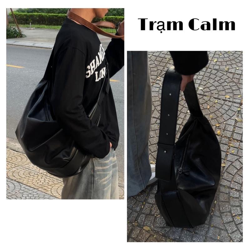 @tramcalm- Túi xách da đeo chéo nam dung tích lớn