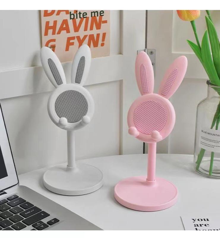 Product Introduction of Adorable Rabbit Mobile Phone Bracket Adjustable Desktop Super Stable Lazy Bracket Binge-Watching Tool Accessories Cellphone Smartphone Stand Mount 19