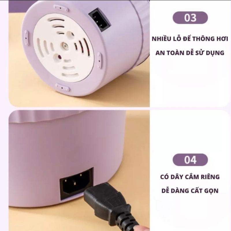 Nồi nấu mì mini đa năng, Bát điện mini , nồi điện nấu mì, Nồi Cơm Điện Mini ,nồi ăn lẩu 1 người dung tích 1L 4