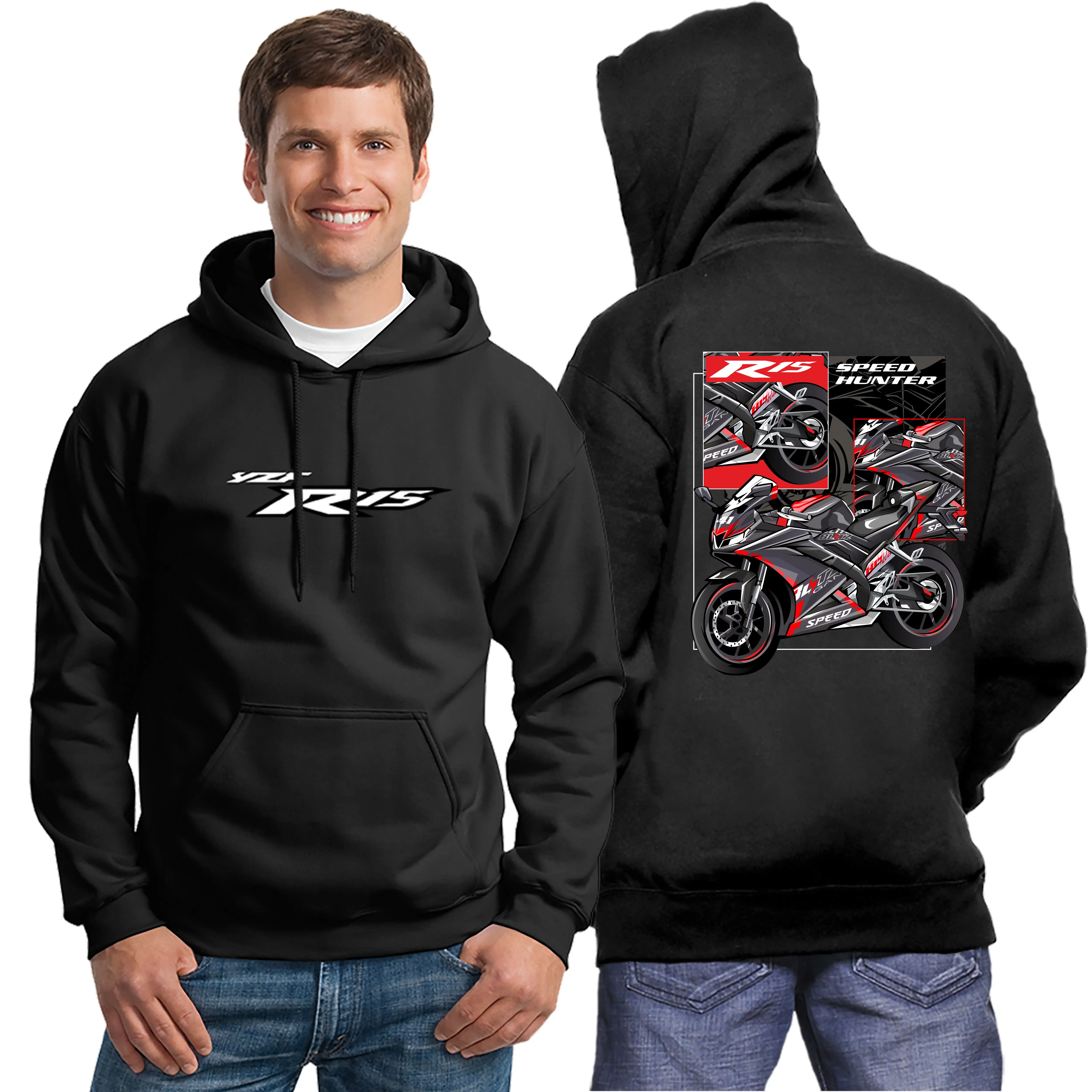 Jaket Motor Yamaha R15 NEW GENERATION Sweater Hoodie Distro Terbaru Fleece Panjang Sablon Tebal Printing Wanita Pria Digital Keren