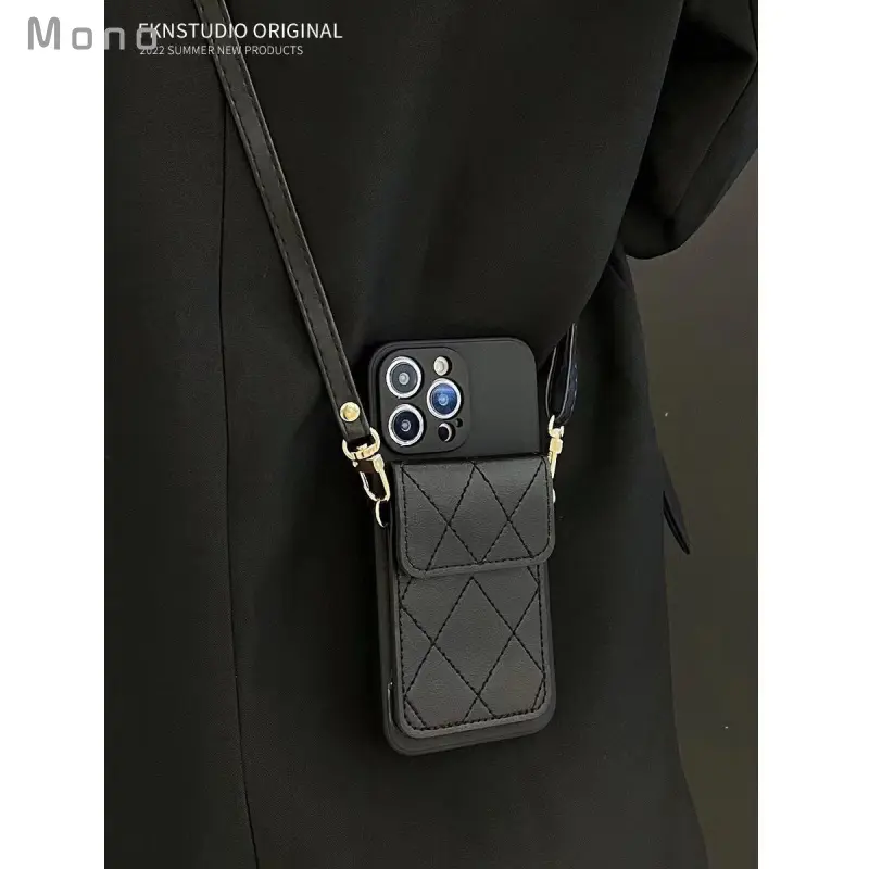 Simple Cube Rhombus Card Holder Iphone16promaxiph Phone Case 13/14 Soft Case 15pro Lanyard Xs Card Holder Wallet Coin Purse Phone Case Wallet Phone Case Card Holder Phone Case