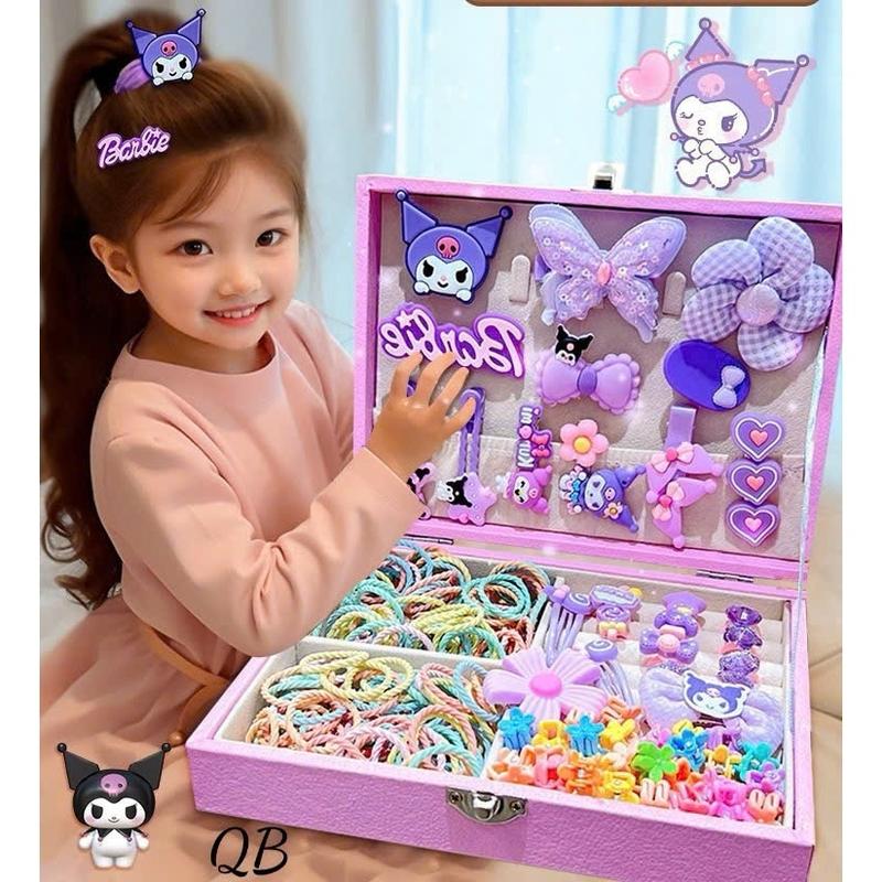 Hộp Phụ Kiện Tóc Cho Bé Kuromi Hộp Quà Tặng Bộ Bé Gái Quà Tặng Sinh Nhật Công Chúa Dễ Thương Kẹp Tóc Trẻ Em Hoạt Hình