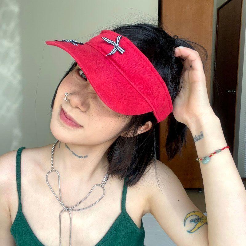 Original bow top hat, sun protection hat, children's cute sports sun shading tennis hat 3
