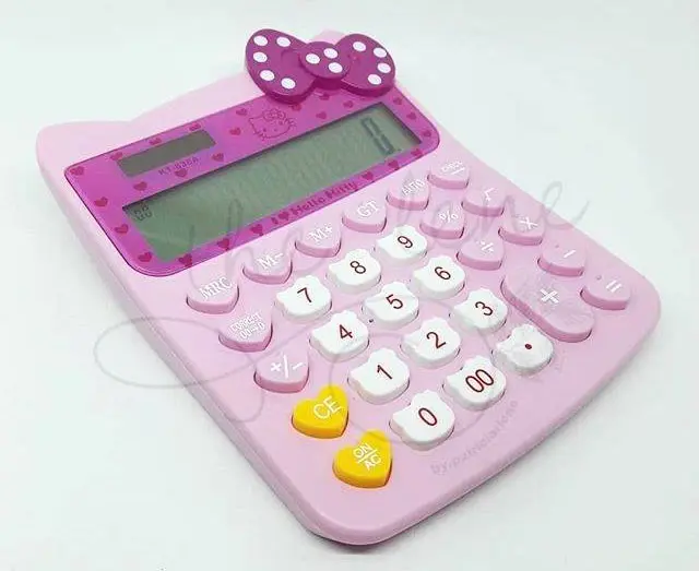 Kalkulator HELLO KITTY KT 838 - Kalkulator 12 Digit - Kalkulator Anak Unik Lucu Pink 3