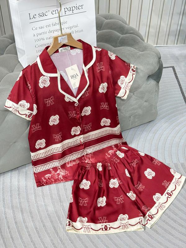 LATIN ĐB ĐỎ ( 40- 62Kg) - Pijama latin lụa mịn thiết kế họa tiết dễ thương, sang trọng, BỘ ĐÙI 4