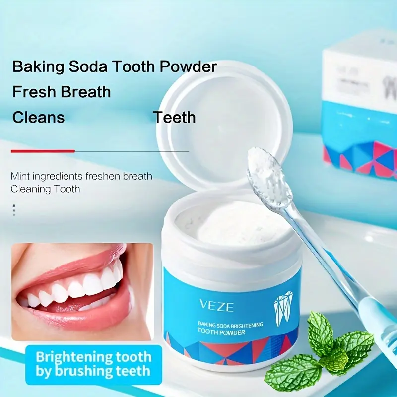 Bột đánh răng Baking Soda, 1pc 1.76oz, Bột làm sạch răng Sâu, Làm thơm hơi thở, Bột làm sạch răng, Thích hợp cho cuộc sống hàng ngày 4