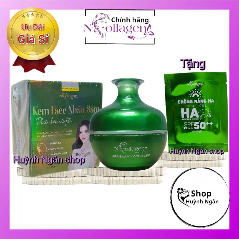kem face nhân sâm xanh N Collagen dành da dầu tất cả loại da , kèm sét chống nắng HA NCollagen Kiểm soát dầu