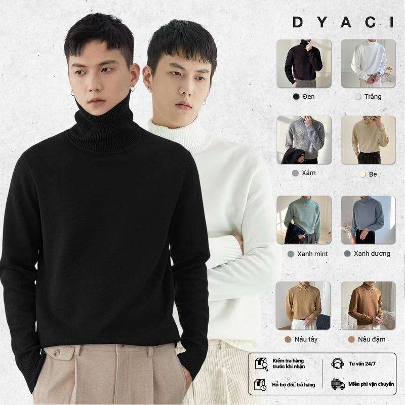 Áo Len Nam Nữ Cổ Lọ Quảng Châu 350gsm Lông Cừu Dài Tay Dày Dặn Mềm Mịn Cực Ấm Hàn Quốc Nhiều Màu DYACI AL83 Menswear Cổ Tròn