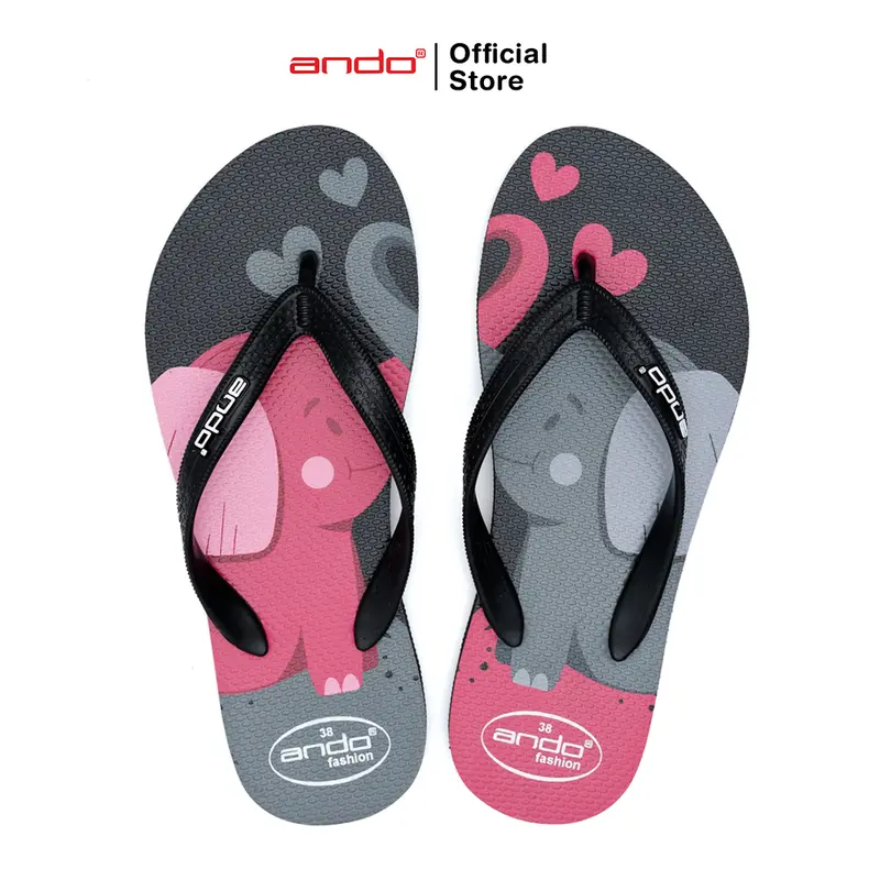 Ando Official Sandal Jepit Whisper Wanita Dewasa - Hitam 0