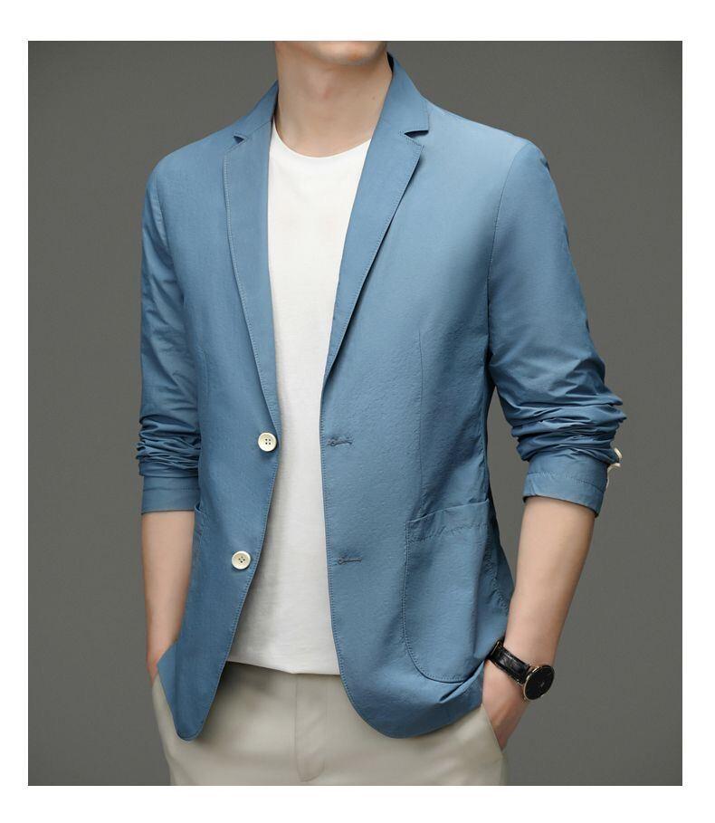 Product Introduction of Thin, loose men's suit for summer. Sun Protection Coat Ice Silk Casual Business Style Sun Protection Coat for Men 19