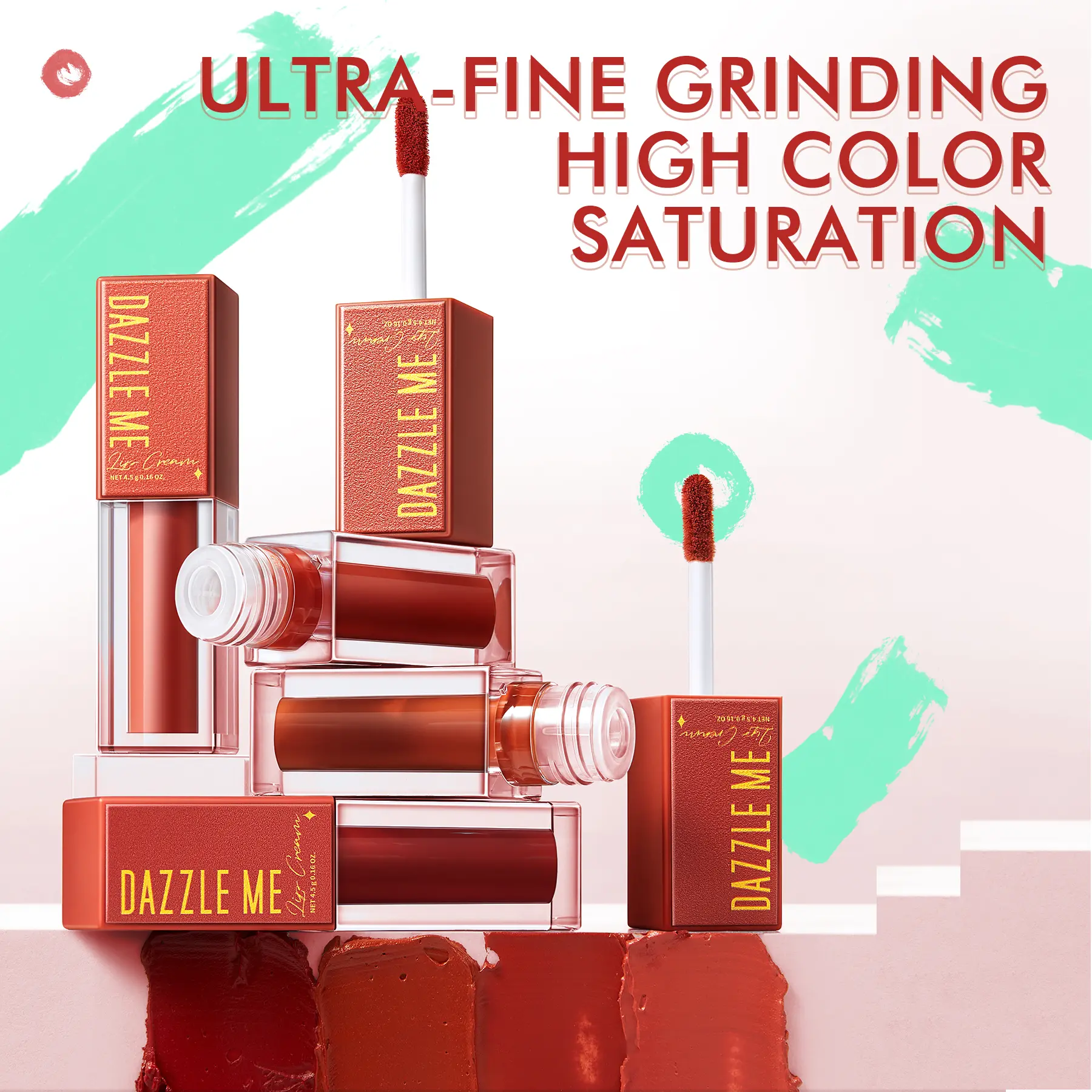 [COD BPOM] DAZZLE ME Mousse Lip Cream | Matte Nude Lipcream Kosmetik Lipstick Reduce Lip Wrinkles BPOM Bibir Gloss Lipstik Liquid