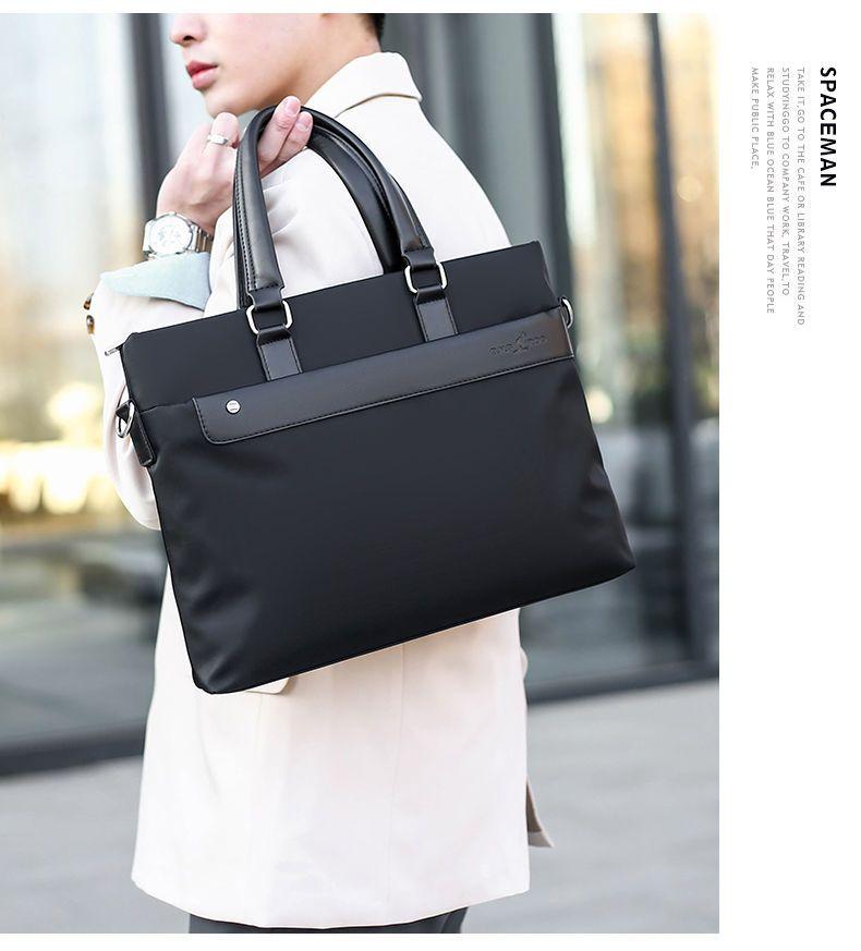Product Introduction of Handbag Men's Business Casual Oxford Cloth Bag Men's Briefcase Nylon Canvas Men's Bag Shoulder Bag Computer Bag New 0
