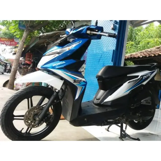 Striping Stiker Polet List motor honda beat fi esp iss idling 2018 biru putih stiker list motor standar kualitas termurah Barokah Sticker 4