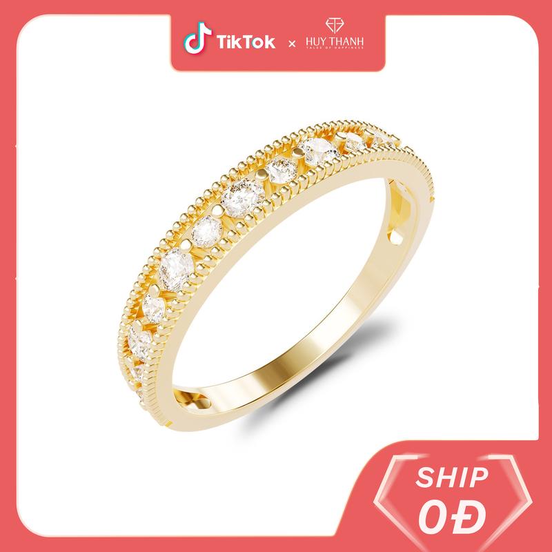 HuyThanhJewelry NLF455 Nhẫn nữ vàng tây 10k Gắn Đá Cz 1