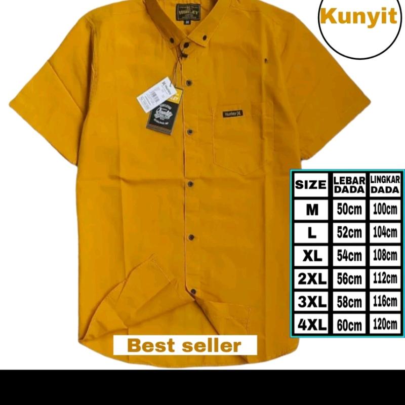 Kemeja Polos Jumbo Pendek XXL XXXL Kemeja Jumbo Pria Polos Lengan Pendek Baju Casual Dewasa Distro 2
