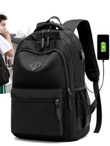 Summer Outfits 2025 Multi-functional Solid Color Waterproof Backpack, Laptop Travel School Bag with Usb Charging Port, Large Capacity Zipper for Daily Wear