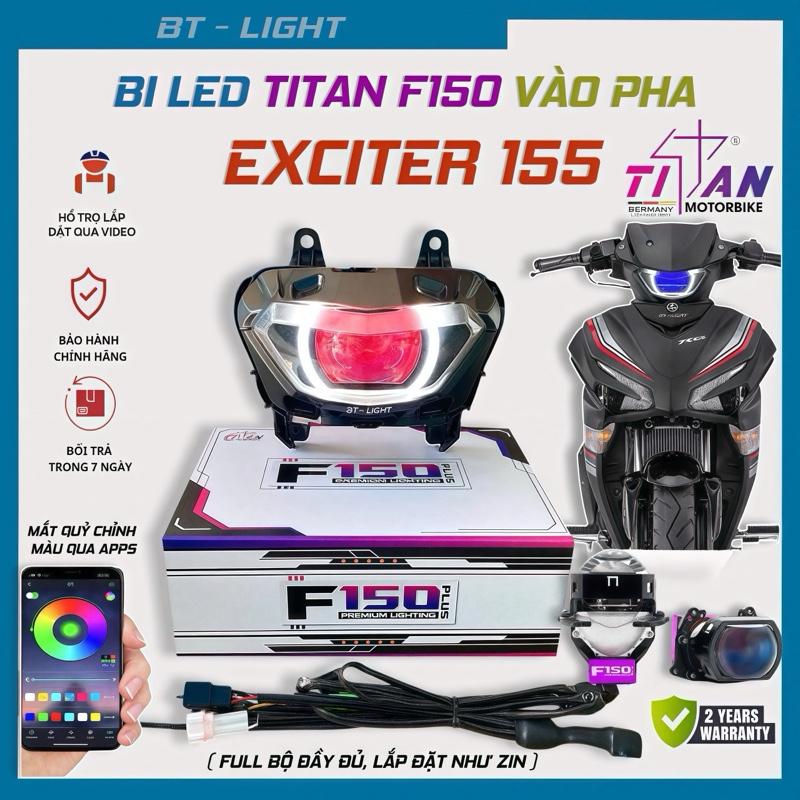 Đèn Pha Bi Cầu Titan F150 Plus Square lên pha Cos Exciter 155 Đèn Pha Led bicau bicauex Kem