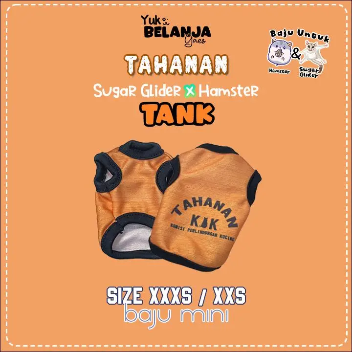 Baju Sugar Glider / Hamster KPK Tank / bahan nyaman size XXS dan XXXS | Yukbelanja.Gaes!