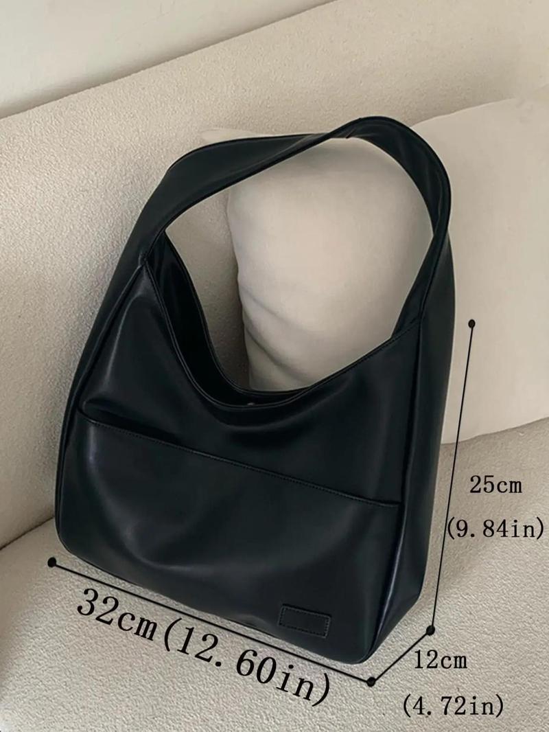 Product Introduction of Women's Solid Color Pu Leather Shoulder Bag, Large Capacity Shoulder Bag for Women for Work & Daily Used, Casual Trendy Versatile High-quality Daily Commuting Bag 16