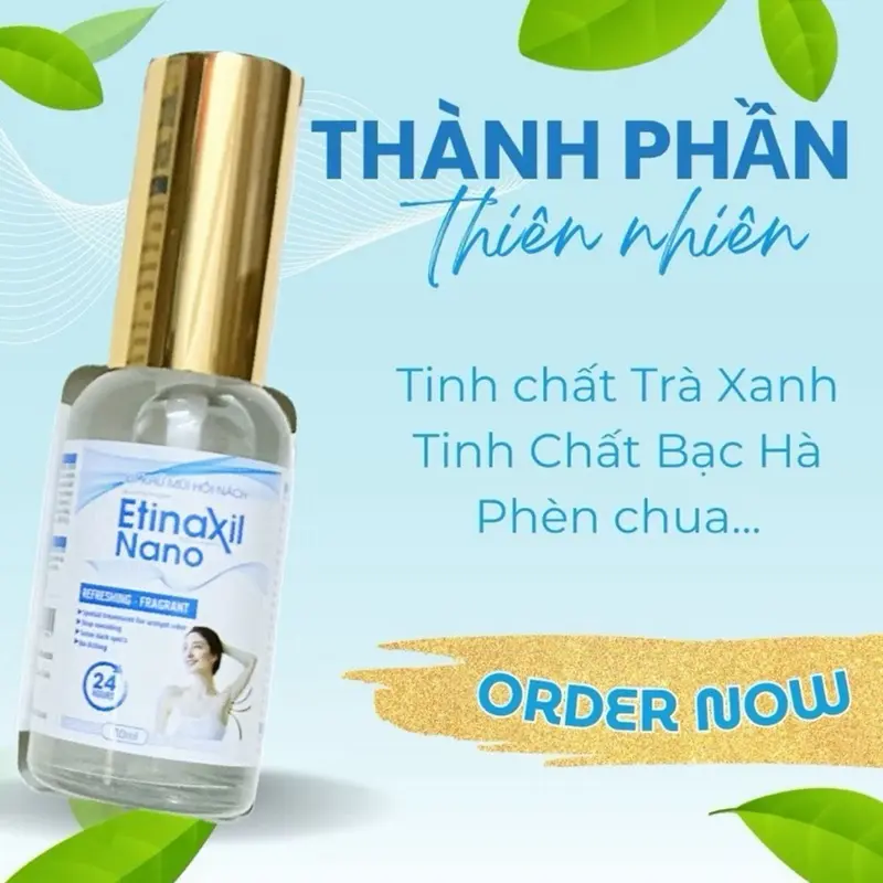 Xịt Khử Mùi 2 trong 1 GLUTATHION ETINAXIL NANO 30ML - Khử Mùi Hôi Nách, Hôi Chân, Ngăn Tiết Mồ Hôi, Mùi Cơ Thể 24H 6