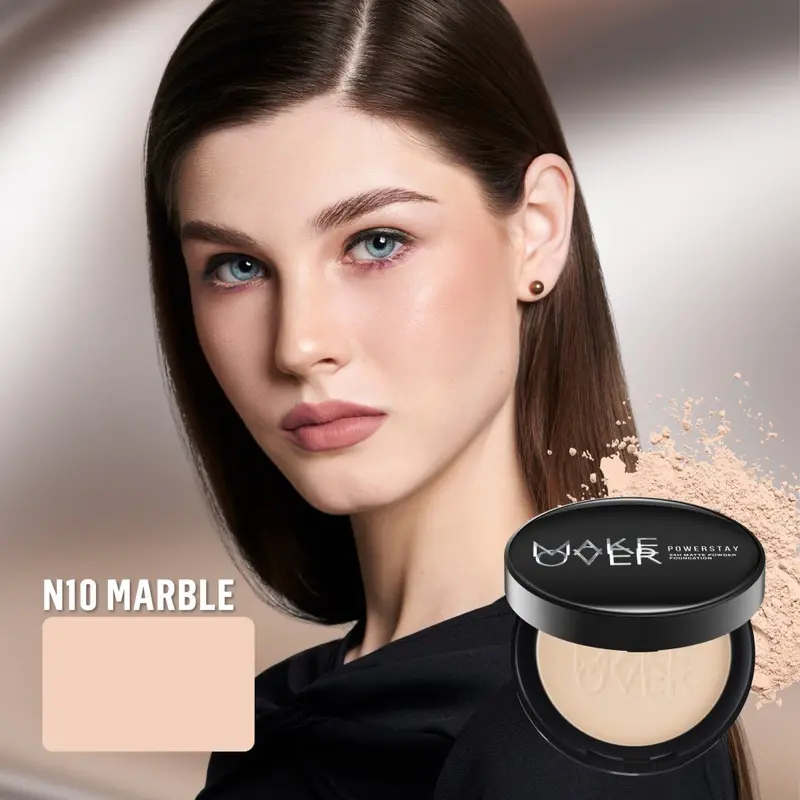MAKE OVER Powerstay 24H Matte Powder Foundation -  Bedak padat BEST SELLER high coverage flawless ringan make up tahan lama 24 jam non-comedogenic Wajah Kering 6