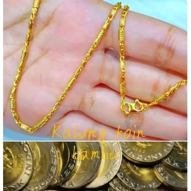 Kalung Bambu koin Logam  1991 100% Ori Anti Luntur