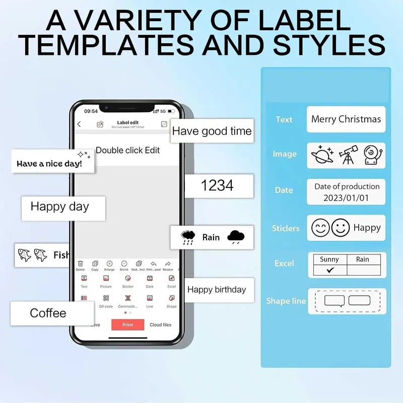Portable Bluetooth-compatible Label Maker, 1 Count USB Rechargeable Label Printer, Handheld Label Maker for Home & Office 4
