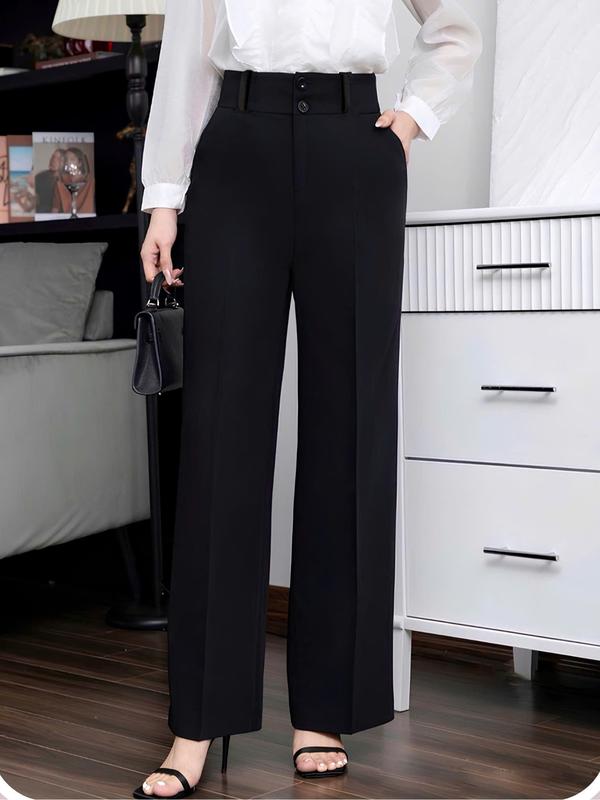 Quần Tây suông ống rộng có BIGSIZE (40- 90kg) BẢN CẠP CHUN lưng cao hai cúc khóa trước Pants Ong Women Nữ