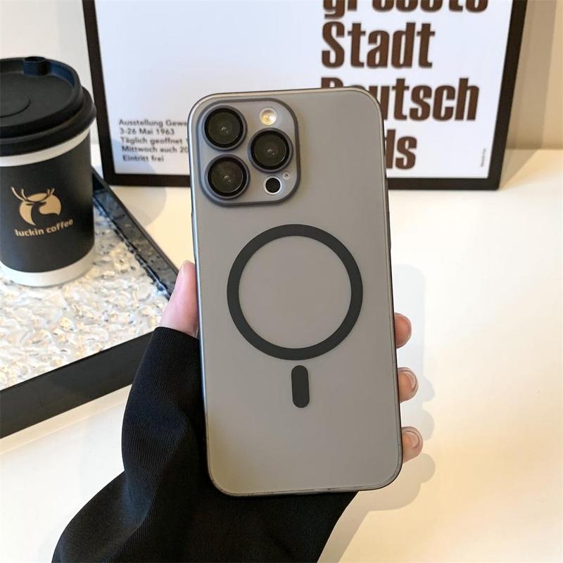 Ốp Nam Châm, Thiết Kế Siêu Mỏng Lì Sang Trọng, Tương Thích Với Magsafe, Dành Cho iPhone 16, 15, 14, 13, 12 Pro Max & Plus, Chất Liệu PC Cứng, Vỏ Sạc Không Dây Trong Mờ