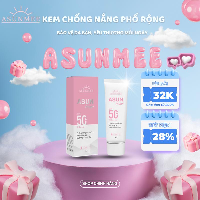 Kem Chống Nắng ASUN SPF 50+Bảo Vệ Làn Da Skincare Sen Chăm Sóc Da Women 50g Sunscreen