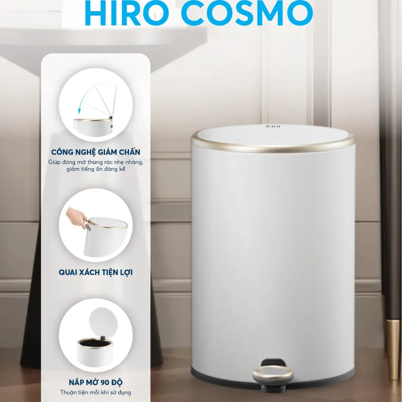 Thùng rác cảm ứng, thùng rác Inox Inochi - nhiều kích cỡ, kiểu dáng, đa công năng, tiện lợi Đồng 4