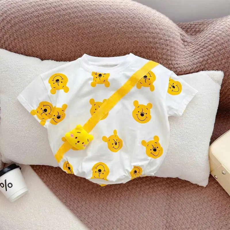 Bộ body ngắn tay bodysuit áo liền quần bộ đồ liền thân Babyshop88vn cho bé trai bé gái M16.2.25-7 Jumpsuit xanh vàng tím 3